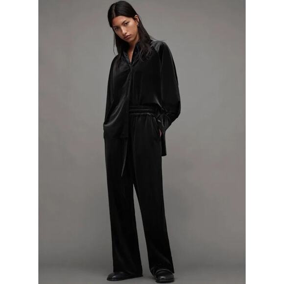 ALLSAINTS Tyler Leg Velvet Pants Size US 10/ UK 14 - Picture 2 of 6